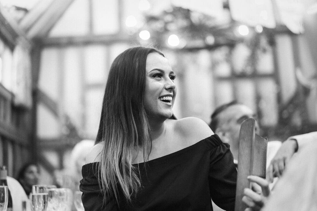 laughter from the wedding guests
