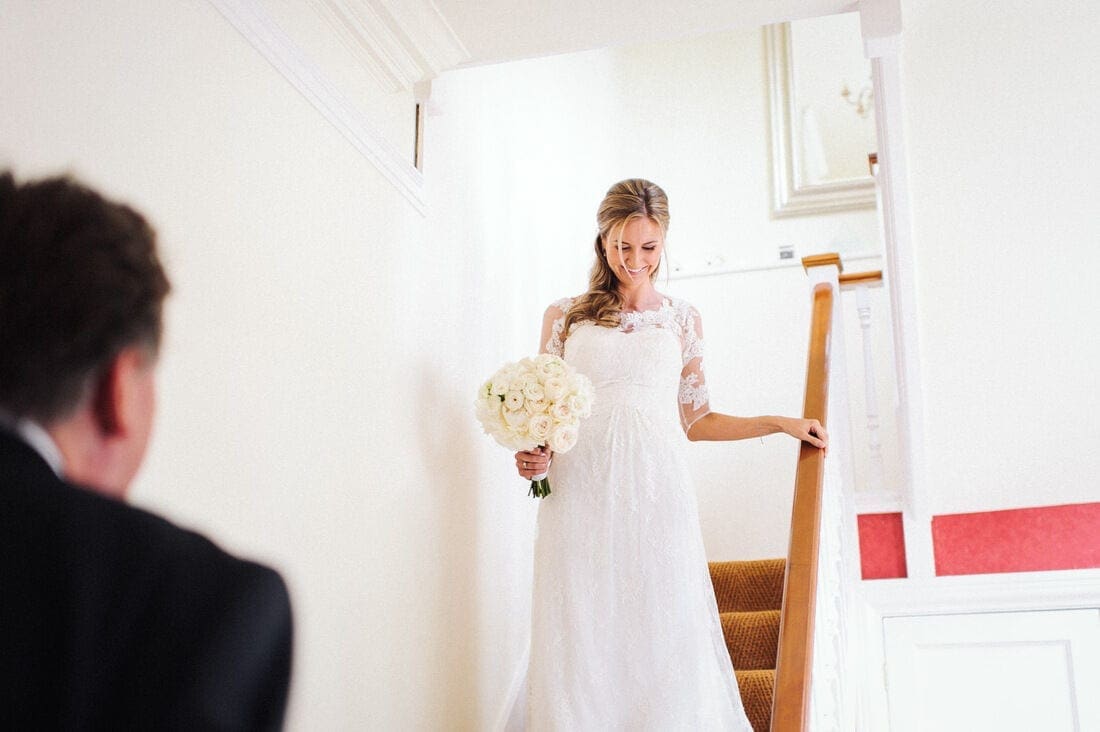Sophie leaves for her wedding ceremony at Holy Trinity Church Guildford