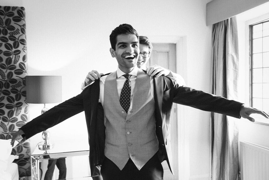 Anish gets suited and booted before his wedding in Guildford