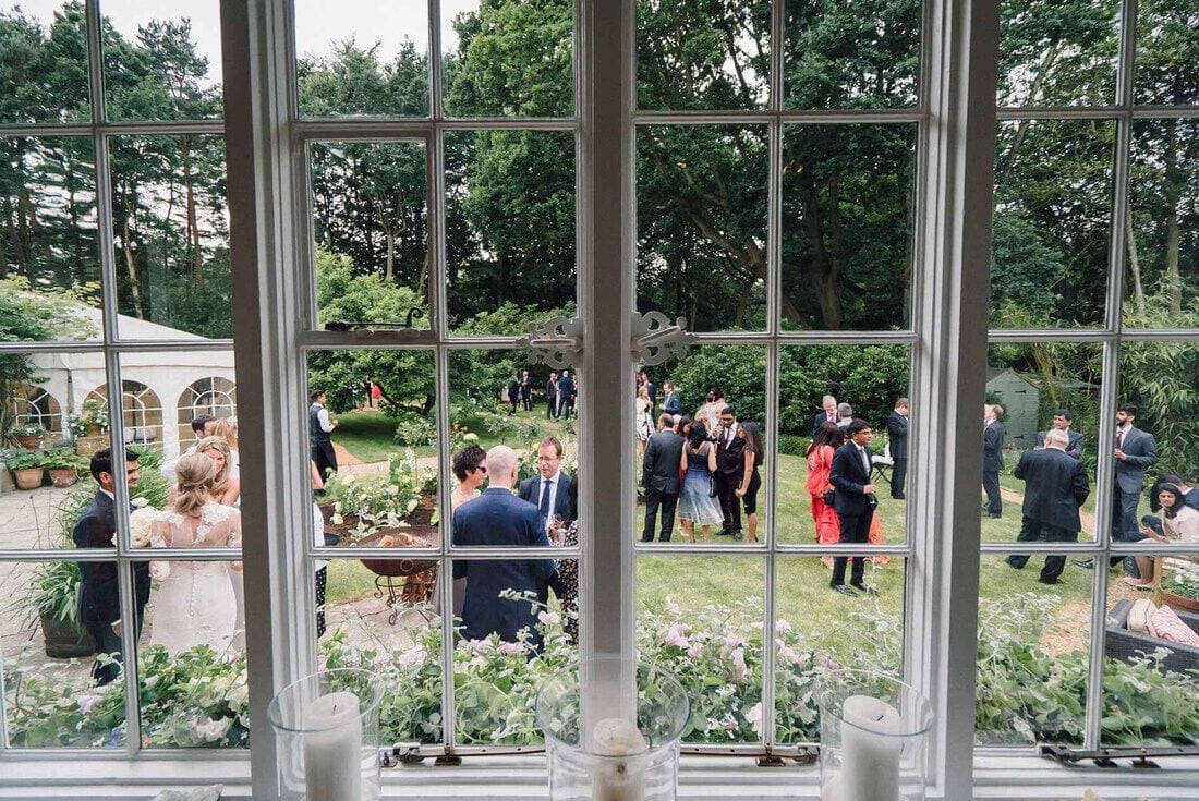 the wedding reception at home in Woking