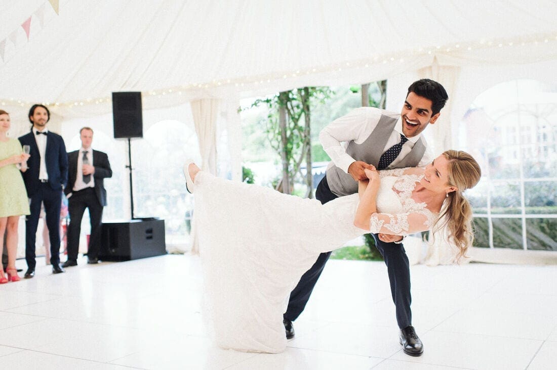 the dance lessons pay off during the bride and groom's first dance