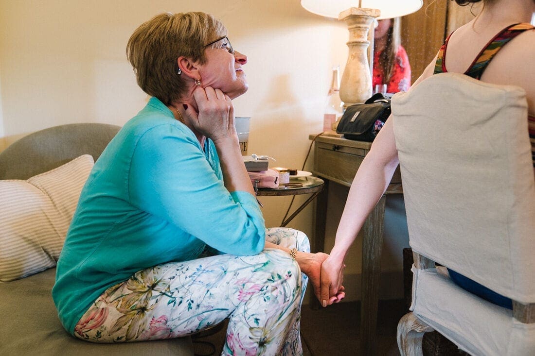 mum and bride share a special moment