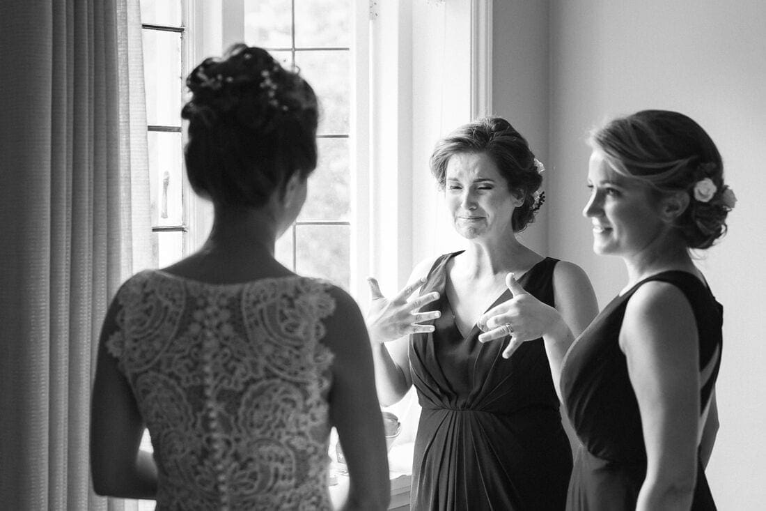 an emotional bridesmaid