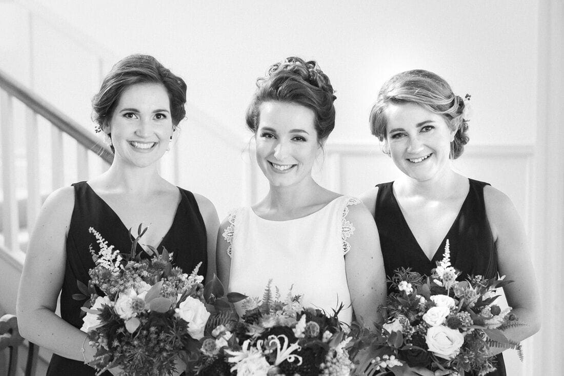 a portrait of the bride and her bridesmaids