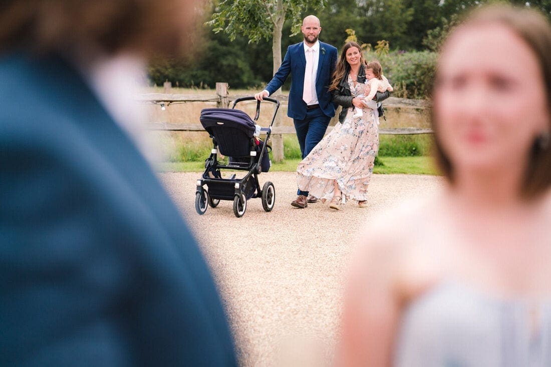 guests arrive for the wedding ceremony