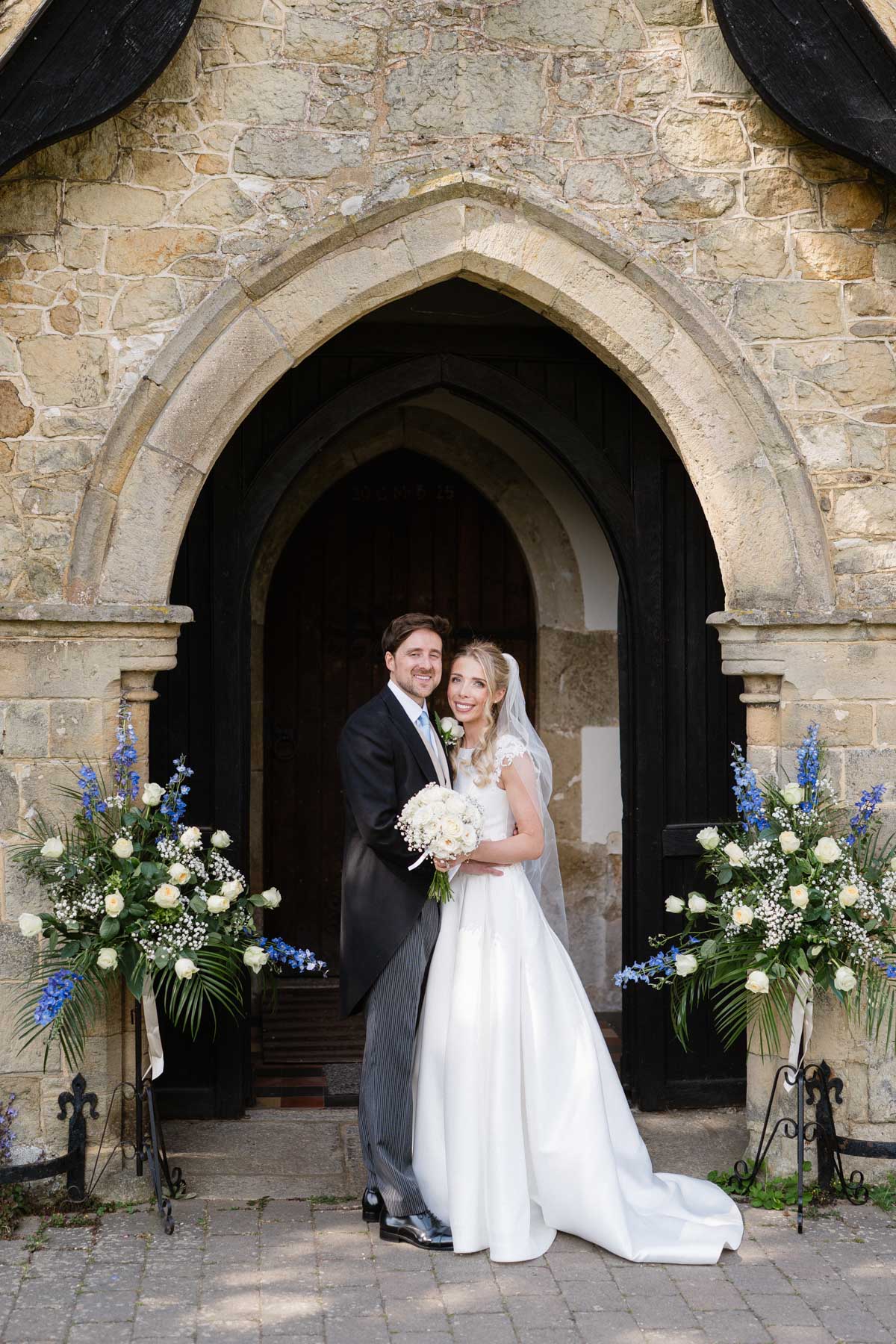 wedding portrait at St Mary's Chiddingfold